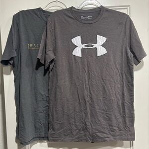 Lot of 2 Under Armour Men's Dark Gray Short Sleeve Tee